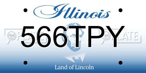 566TPY Illinois License Plate