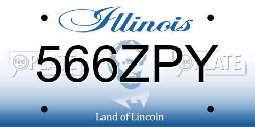 566ZPY Illinois License Plate