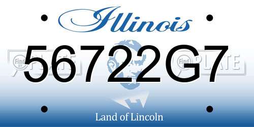56722G7 Illinois License Plate