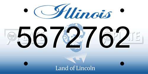 5672762 Illinois License Plate