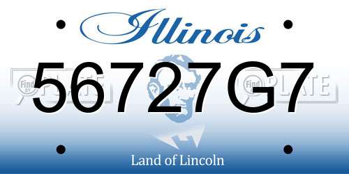 56727G7 Illinois License Plate
