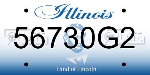 56730G2 Illinois License Plate