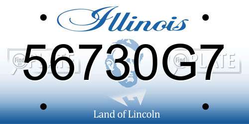 56730G7 Illinois License Plate