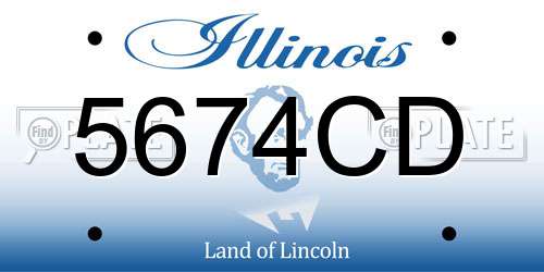 5674CD Illinois License Plate