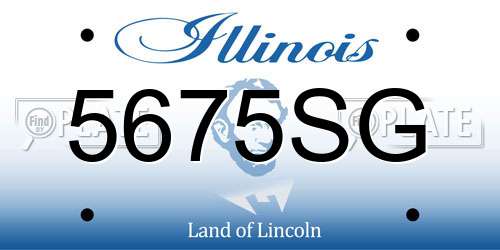 5675SG Illinois License Plate