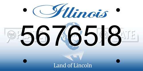 56765I8 Illinois License Plate