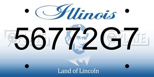 56772G7 Illinois License Plate