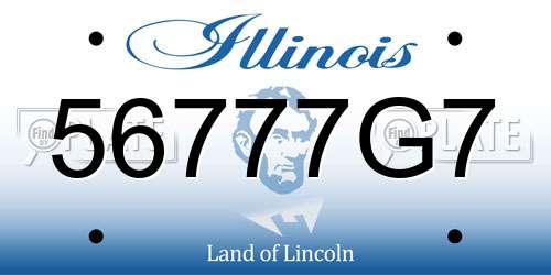 56777G7 Illinois License Plate