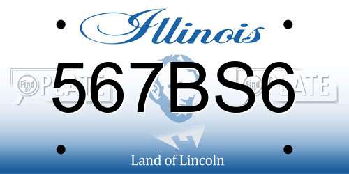 567BS6 Illinois License Plate