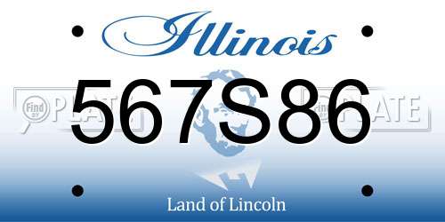567S86 Illinois License Plate