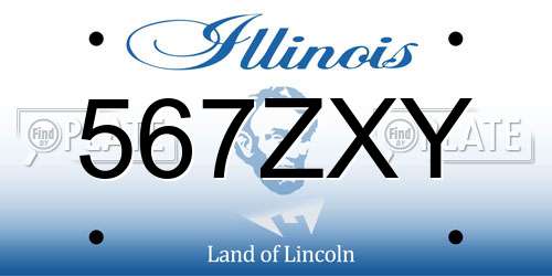 567ZXY Illinois License Plate