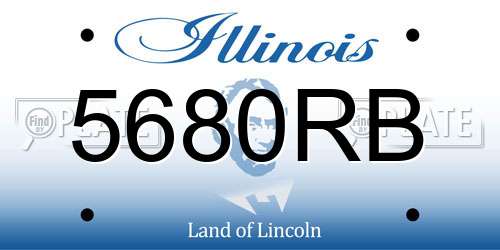 5680RB Illinois License Plate