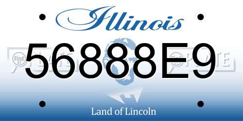 56888E9 Illinois License Plate