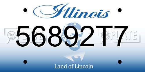 56892T7 Illinois License Plate