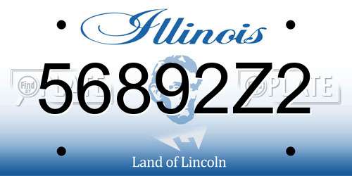 56892Z2 Illinois License Plate