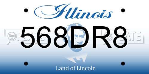 568DR8 Illinois License Plate