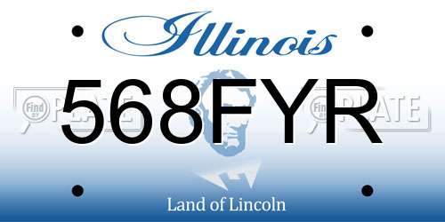 568FYR Illinois License Plate