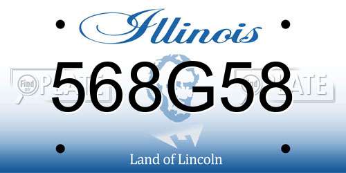 568G58 Illinois License Plate