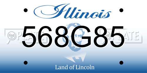 568G85 Illinois License Plate