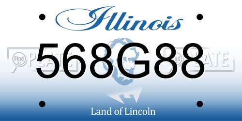 568G88 Illinois License Plate