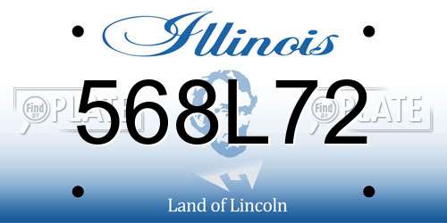568L72 Illinois License Plate