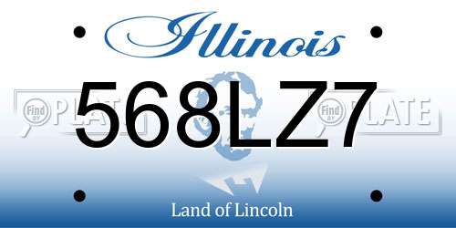 568LZ7 Illinois License Plate