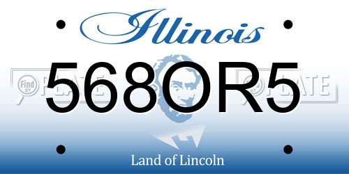 568OR5 Illinois License Plate
