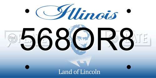 568OR8 Illinois License Plate