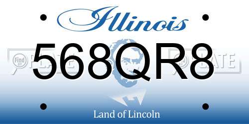 568QR8 Illinois License Plate