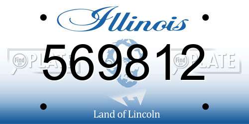 569812 Illinois License Plate
