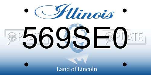 569SE0 Illinois License Plate