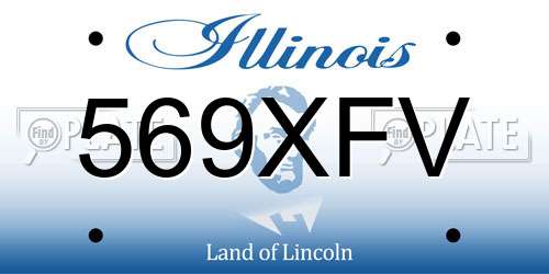 569XFV Illinois License Plate