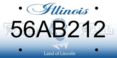 56AB212 Illinois License Plate