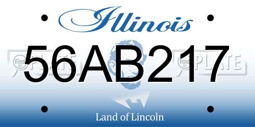56AB217 Illinois License Plate