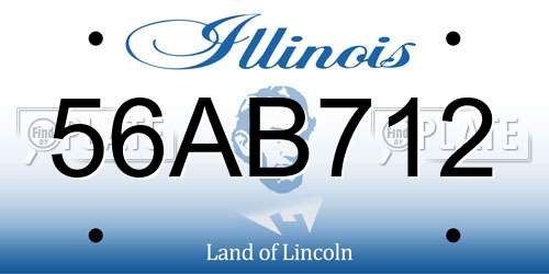56AB712 Illinois License Plate