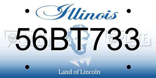 56BT733 Illinois License Plate