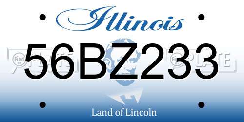 56BZ233 Illinois License Plate