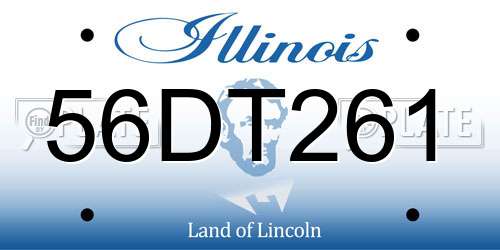 56DT261 Illinois License Plate