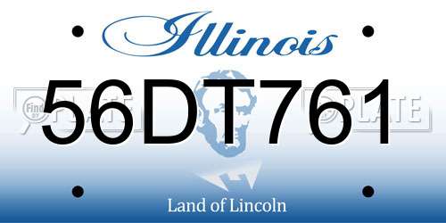 56DT761 Illinois License Plate