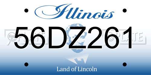 56DZ261 Illinois License Plate