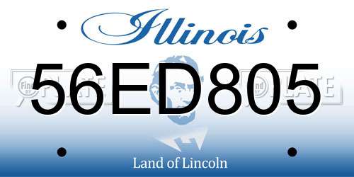 56ED805 Illinois License Plate