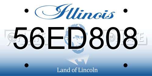 56ED808 Illinois License Plate