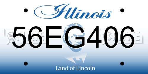 56EG406 Illinois License Plate