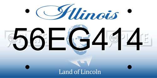 56EG414 Illinois License Plate