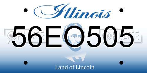 56EO505 Illinois License Plate