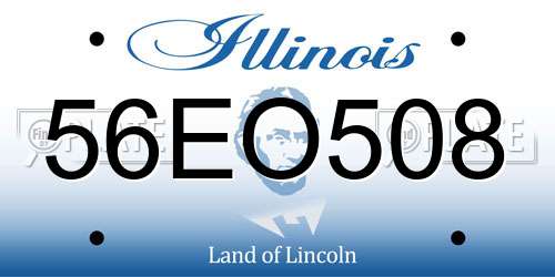 56EO508 Illinois License Plate