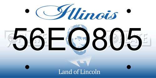 56EO805 Illinois License Plate