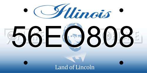 56EO808 Illinois License Plate