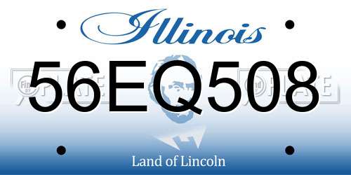 56EQ508 Illinois License Plate