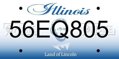56EQ805 Illinois License Plate